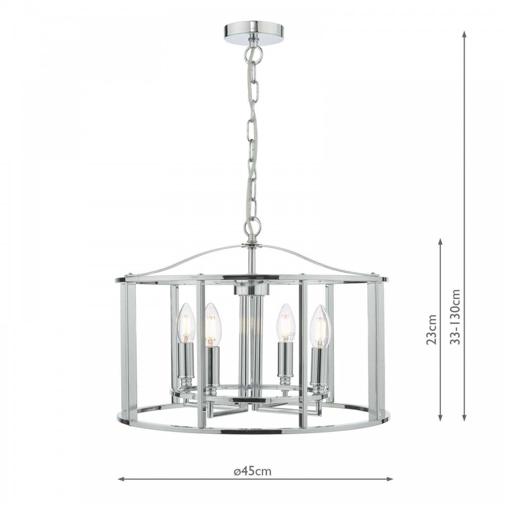 Myka 4 Light Pendant in Polished Chrome