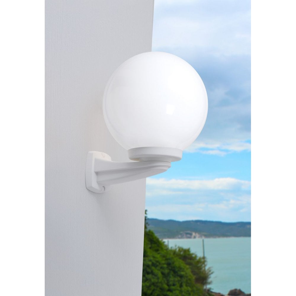 Nardo 250mm Opal Globe Grey Wall Light