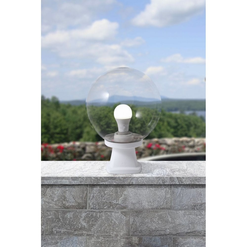 Disma Post Top Light with Clear Globe in Grey