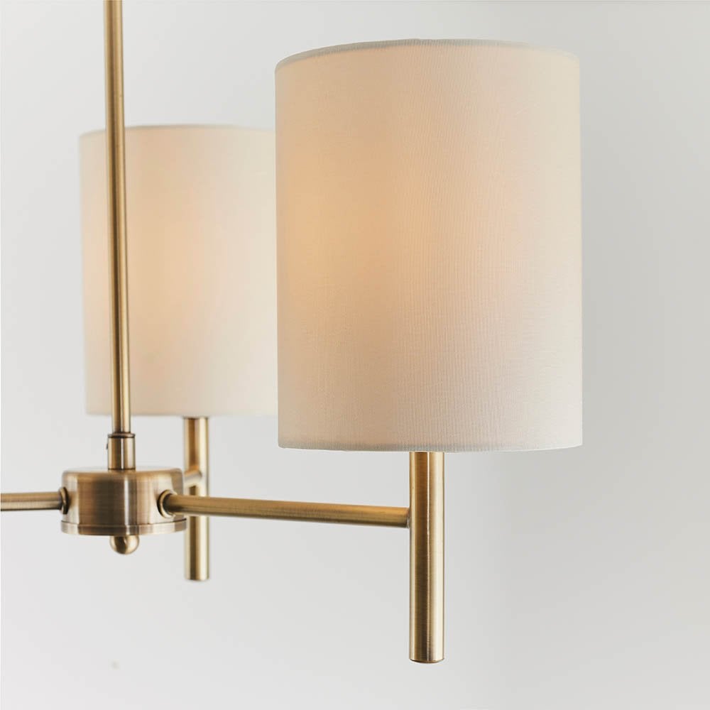 Brio3 Light Semi Flush in Antique Brass