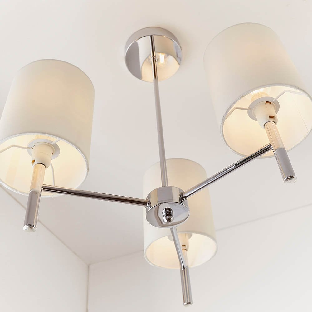 Brio3 Light Semi Flush in Polished Chrome