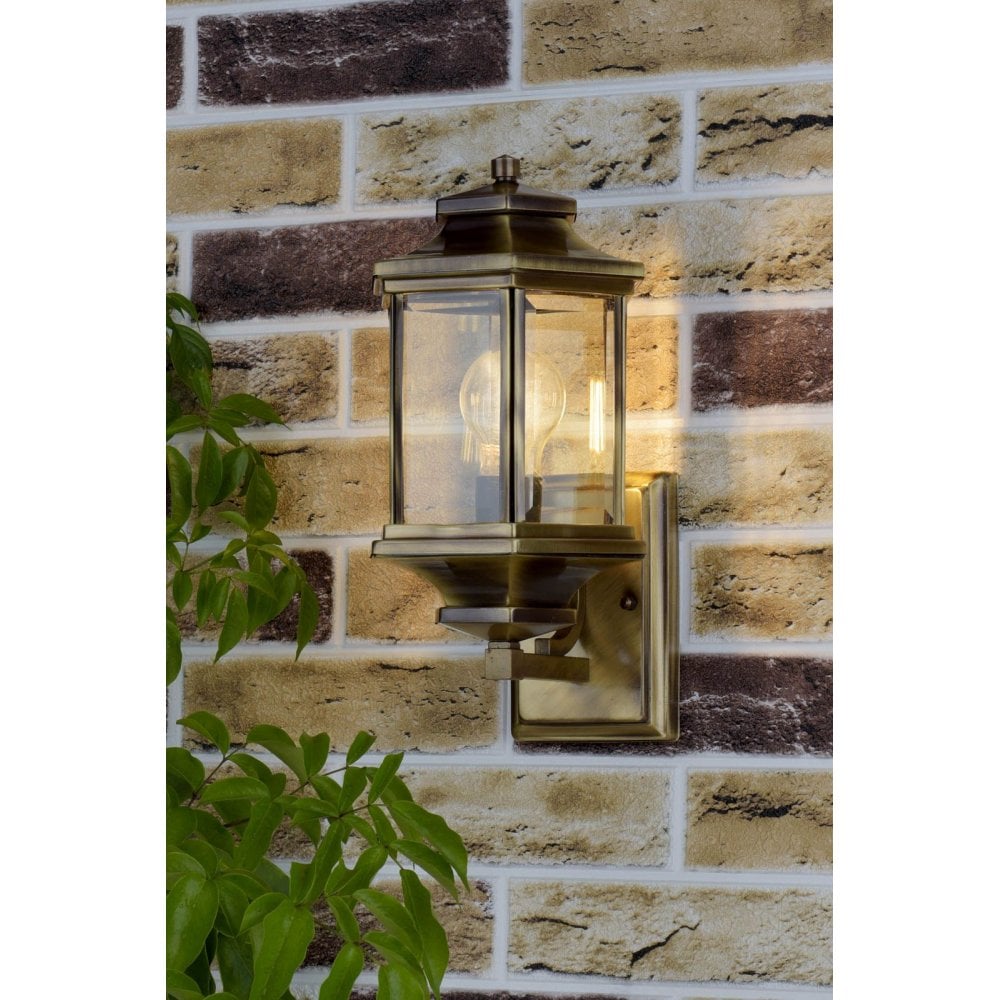 Ladbroke Lantern Antique Brass complete with Bevelled Glass
