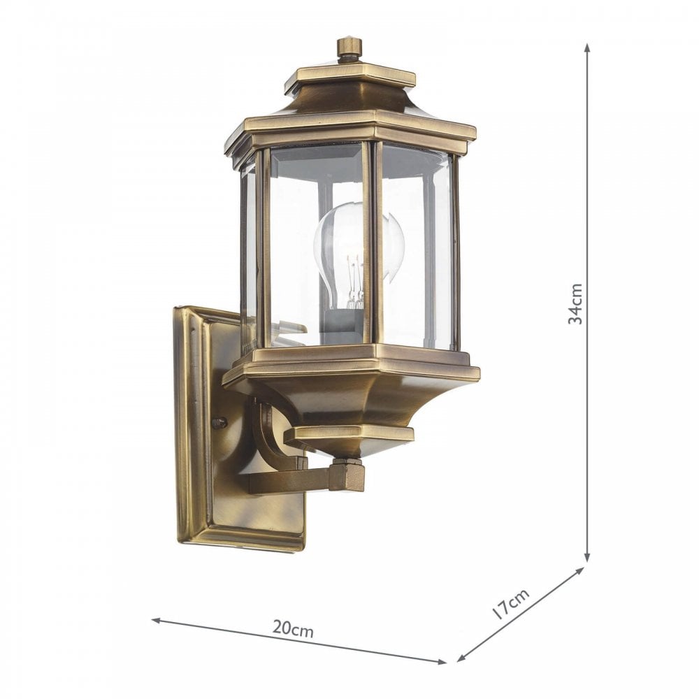 Ladbroke Lantern Antique Brass complete with Bevelled Glass