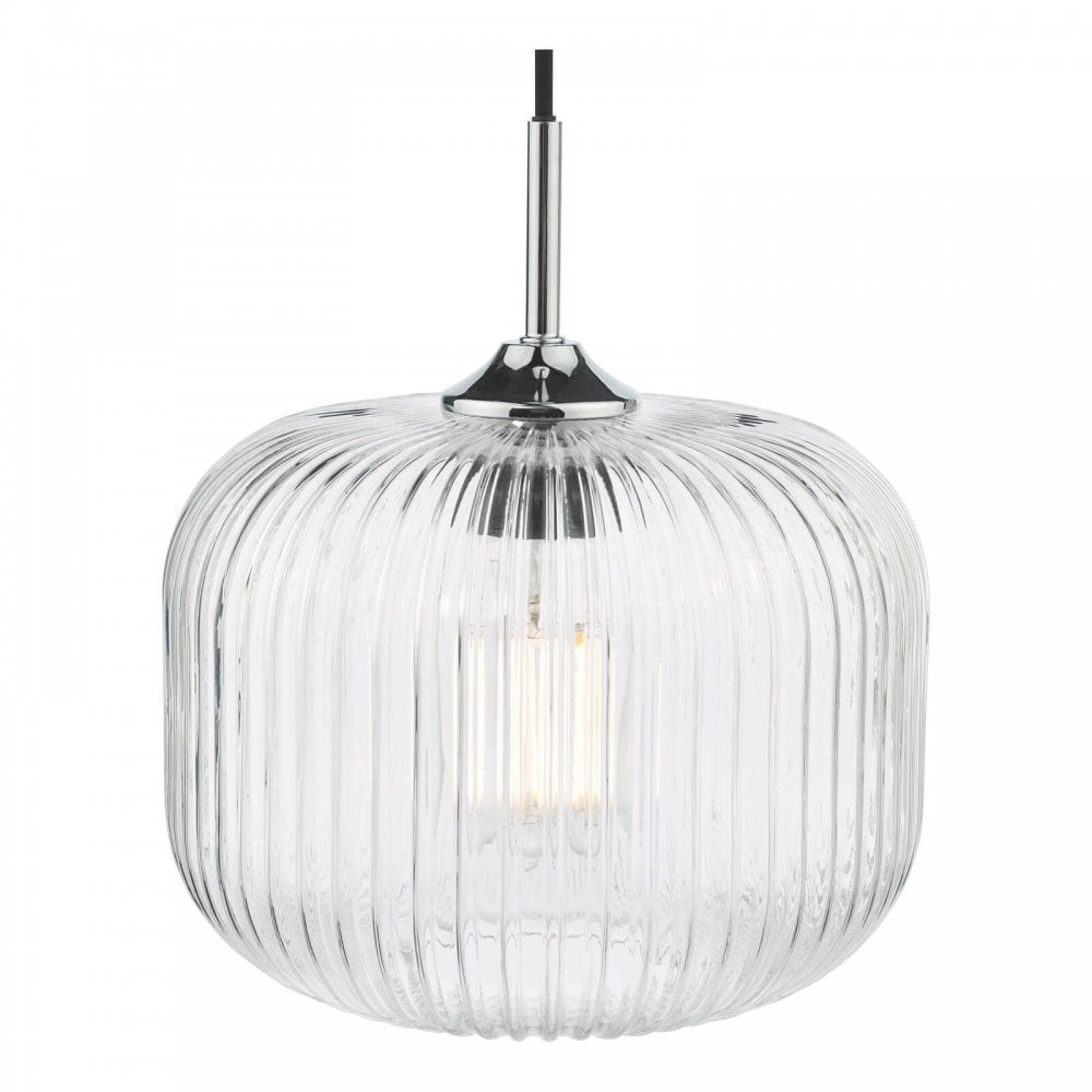 Demarius 1 Light Chrome Pendant with Clear Glass