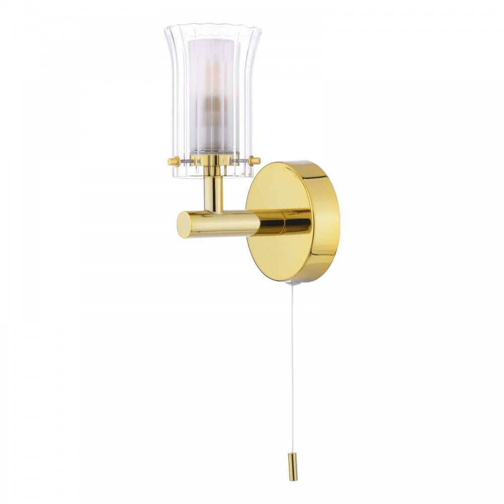 Elba 1 Light Polished Gold Bathroom Wall Light