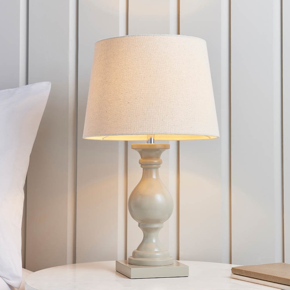 Marsham Taupe Table Lamp C/W Shade