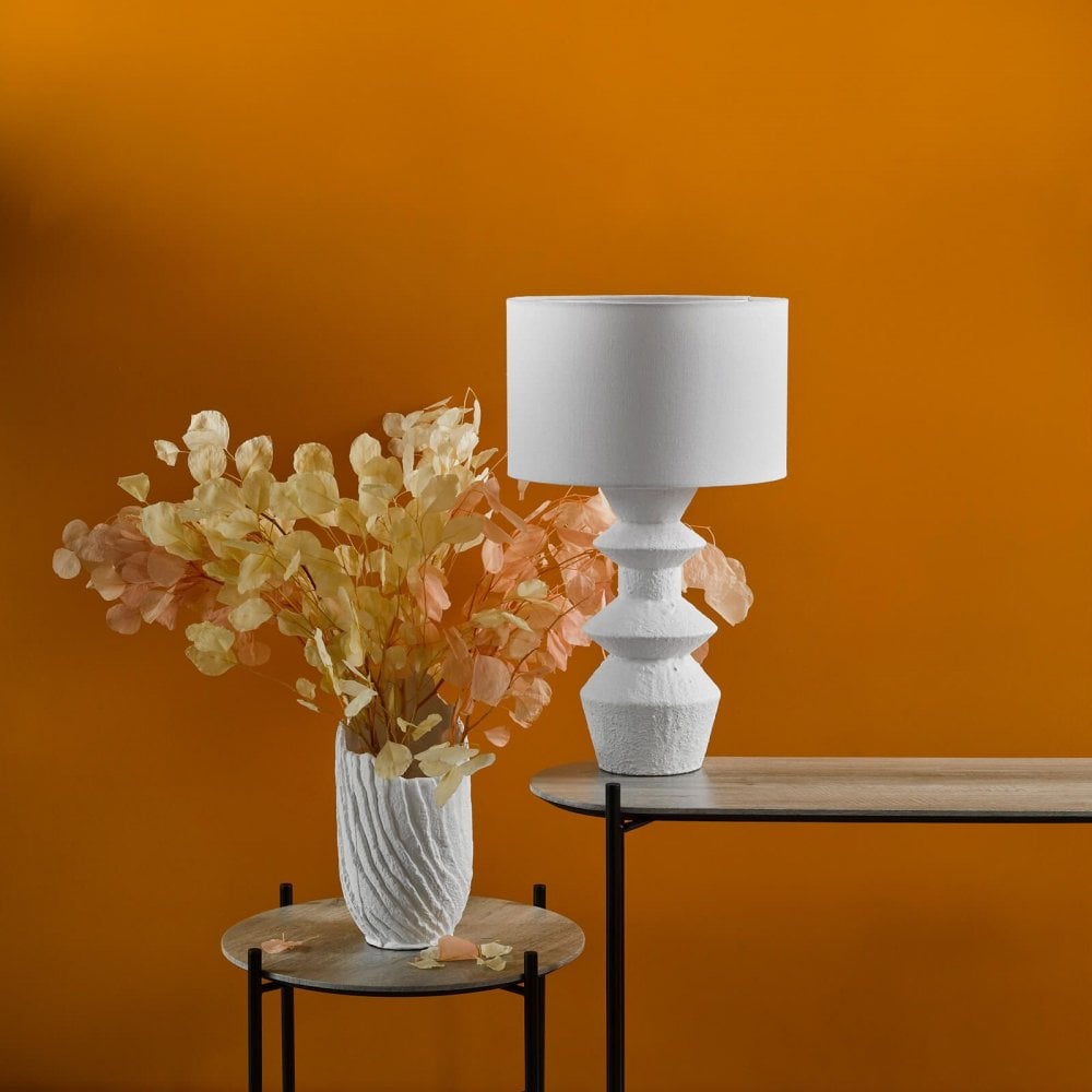 Bidelia Matt White Table Lamp C/W Shade