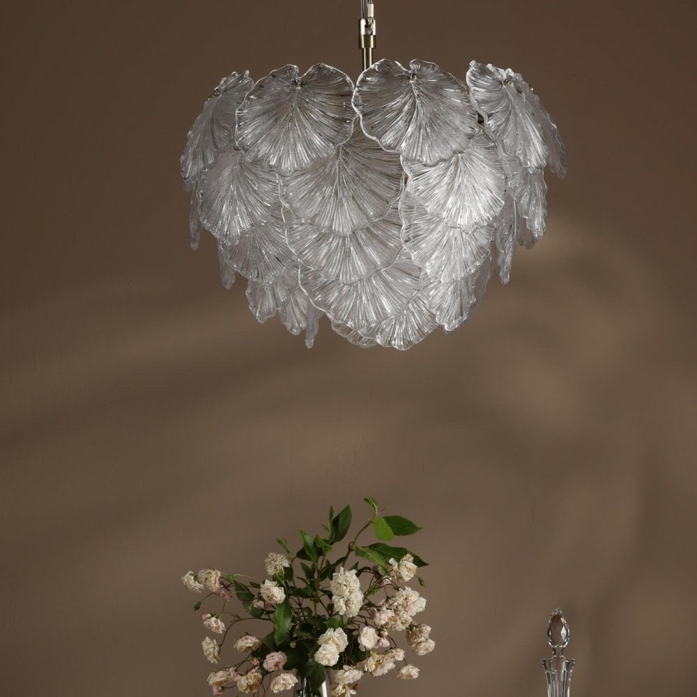 Courtney 10 Light Textured Glass Pendant