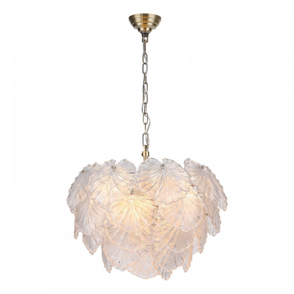 Courtney 10 Light Textured Glass Pendant
