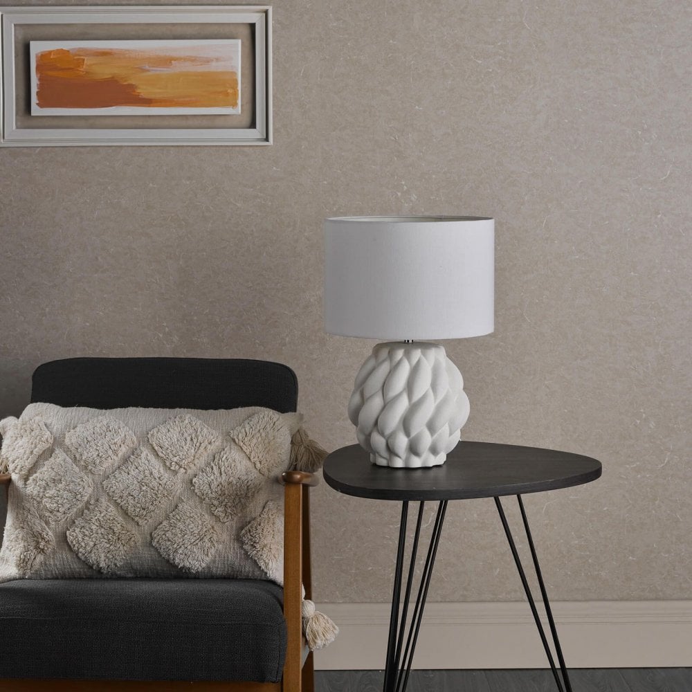 Idonia Table Lamp C/W White Linen Shade