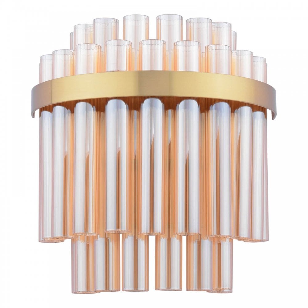 Imani Natural Brass & Champagne Glass Wall Light