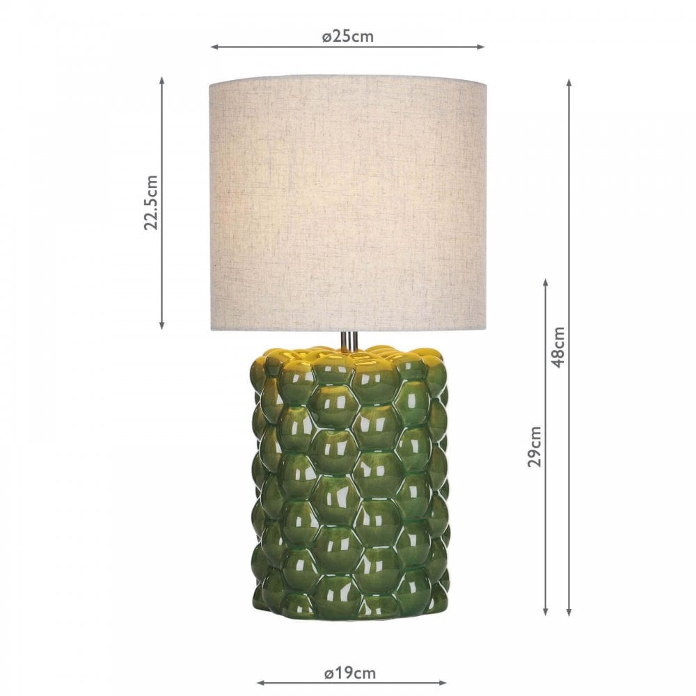 Jayden Green Table Lamp C/W Shade