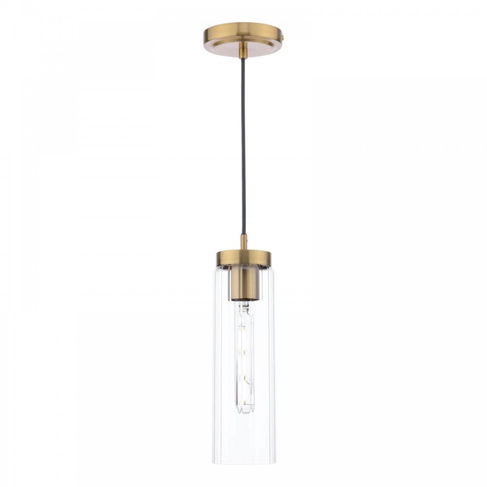 Jodelle Polished Bronze & Glass Single Pendant