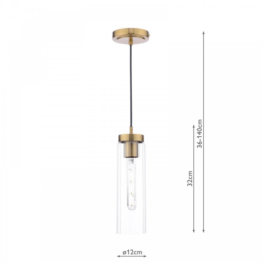 Jodelle Polished Bronze & Glass Single Pendant