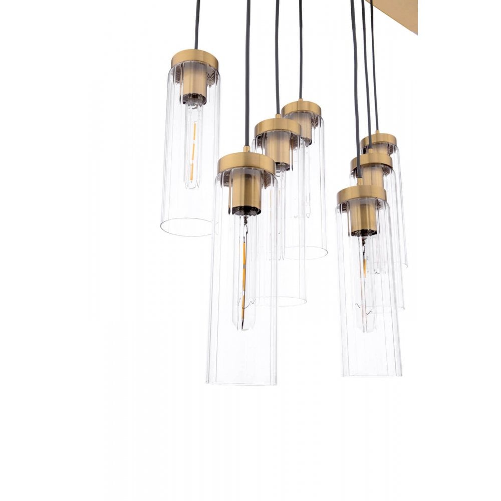 Jodelle 11 Light Polished Bronze Bar Pendant