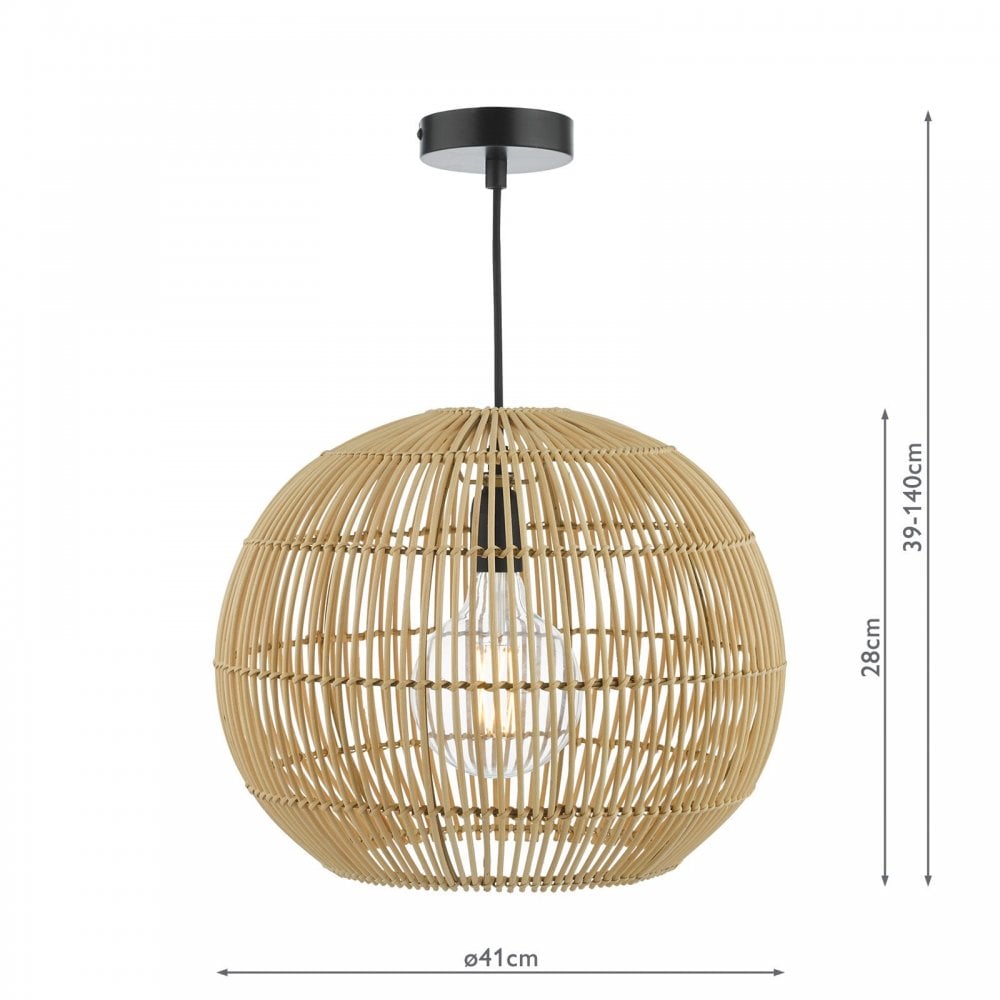 Kesler Natural Rattan Pendant