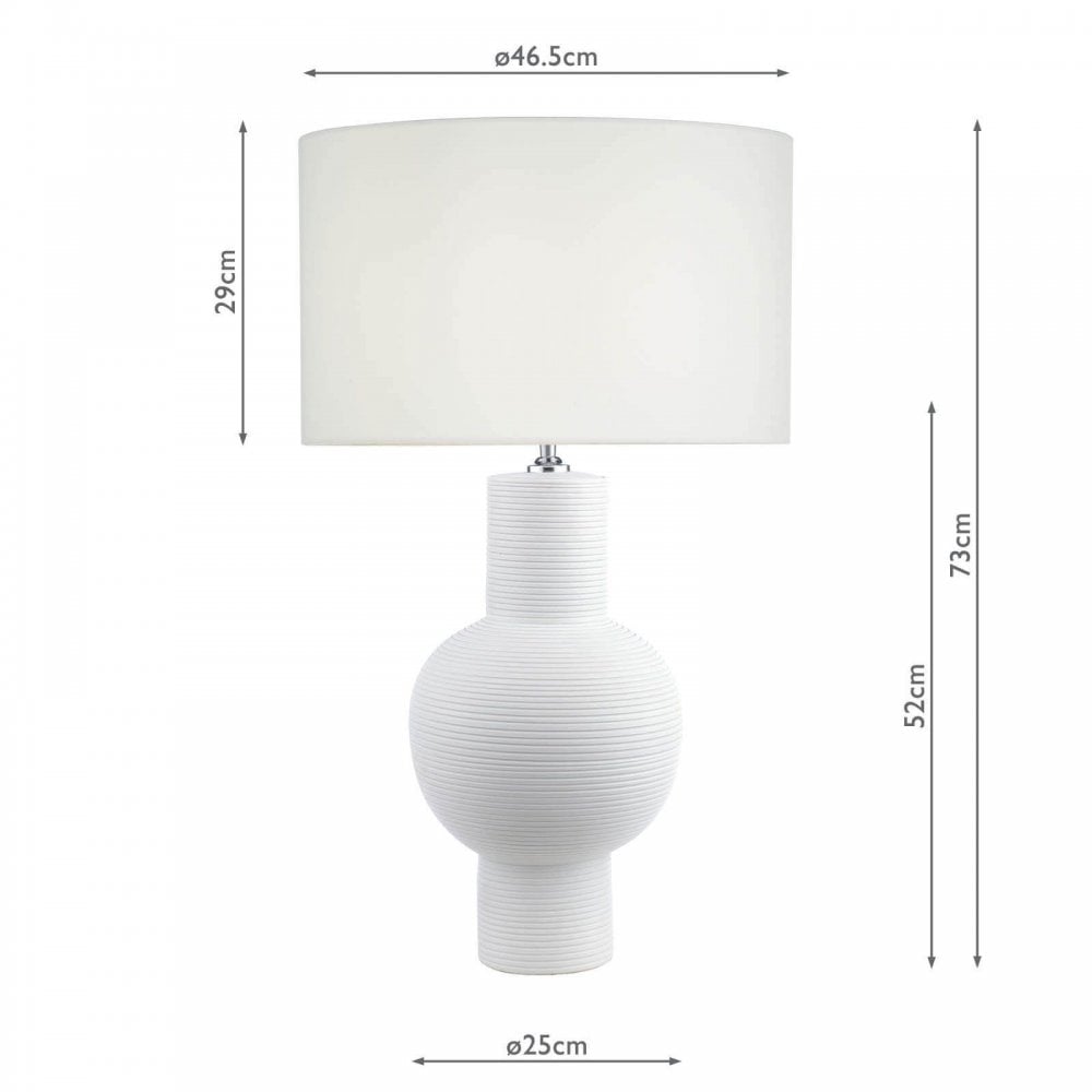 Kiara Large White Table Lamp C/W Shade