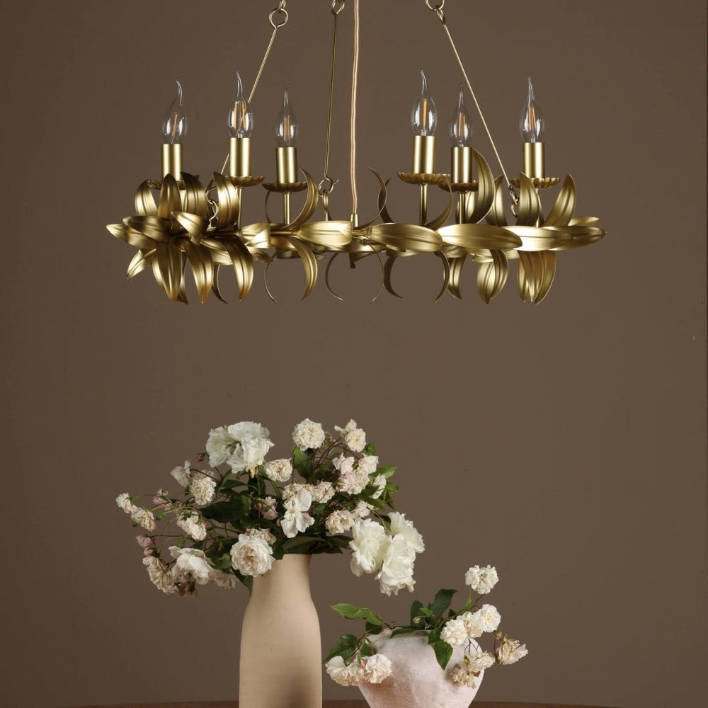 Nadria 6 Light Satin Gold Pendant