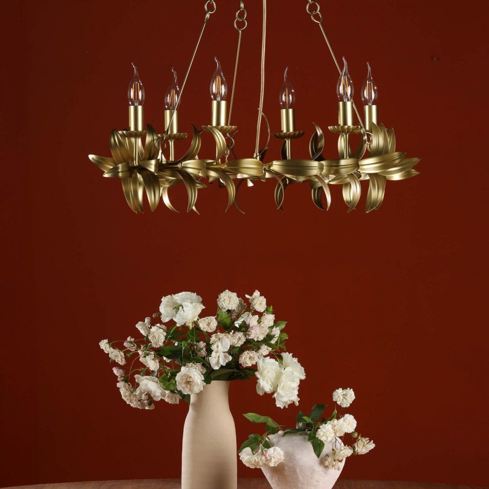 Nadria 6 Light Satin Gold Pendant