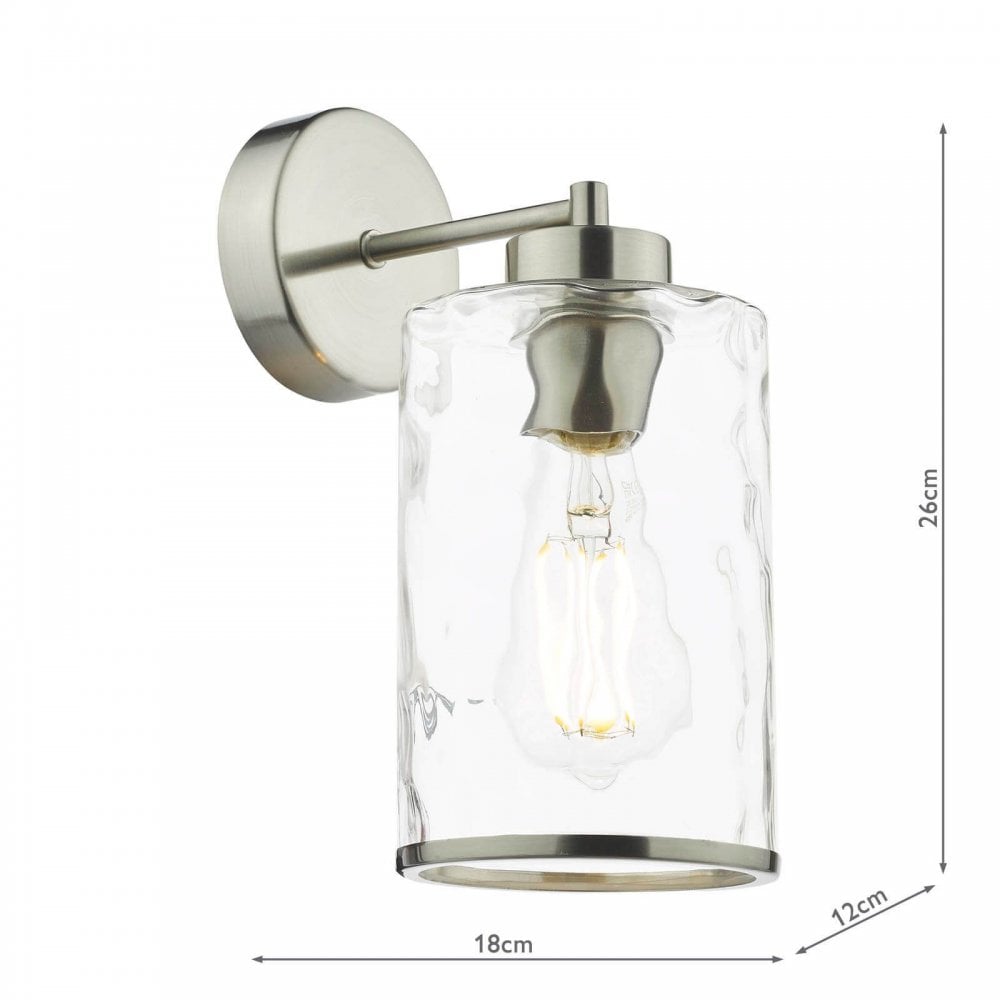 Olsen Satin Chrome & Glass Wall Light