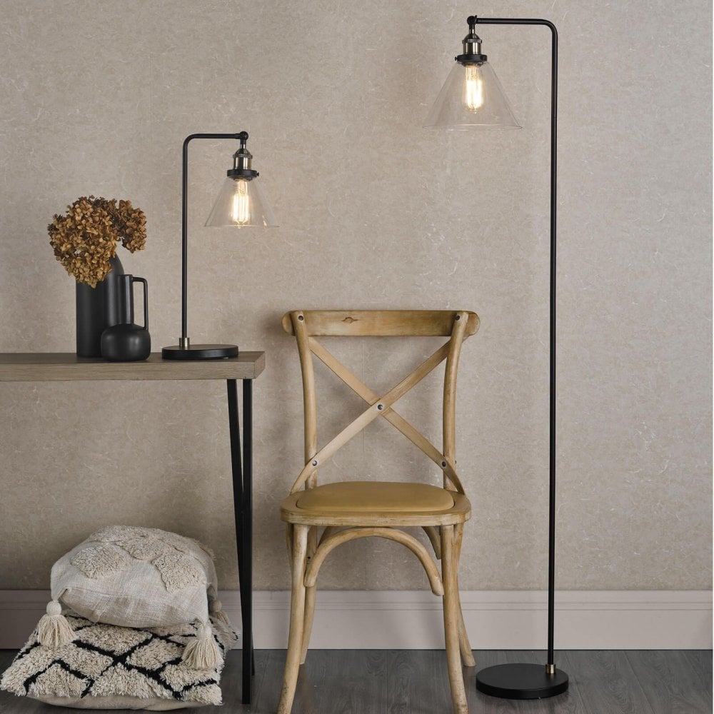 Ray Antique Brass & Glass Table Lamp