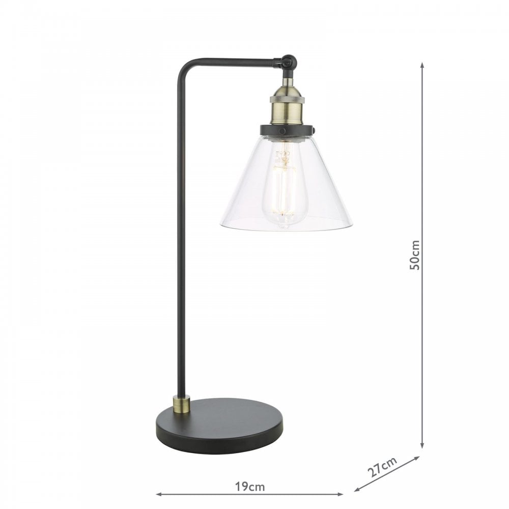 Ray Antique Brass & Glass Table Lamp