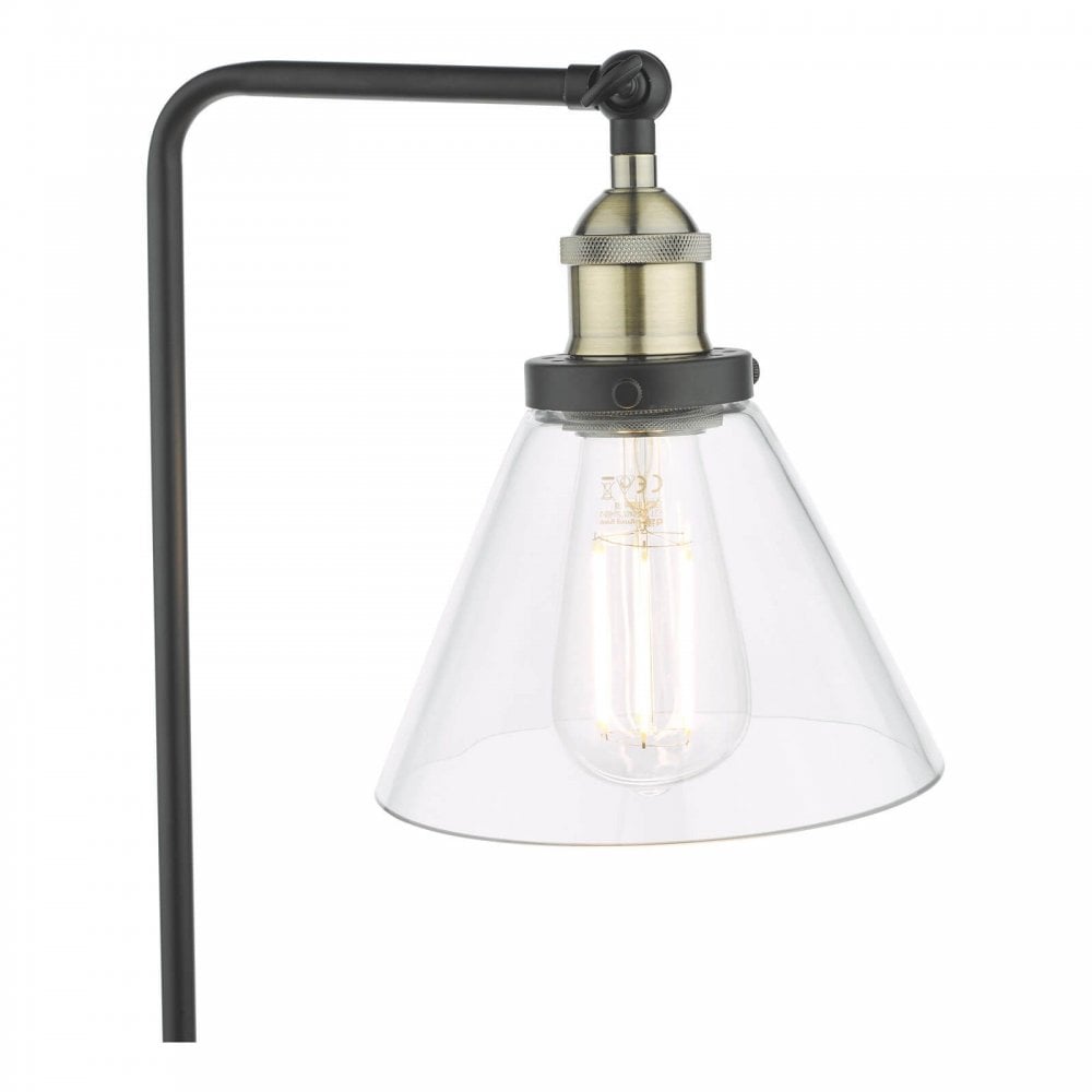 Ray Antique Brass & Glass Floor Lamp