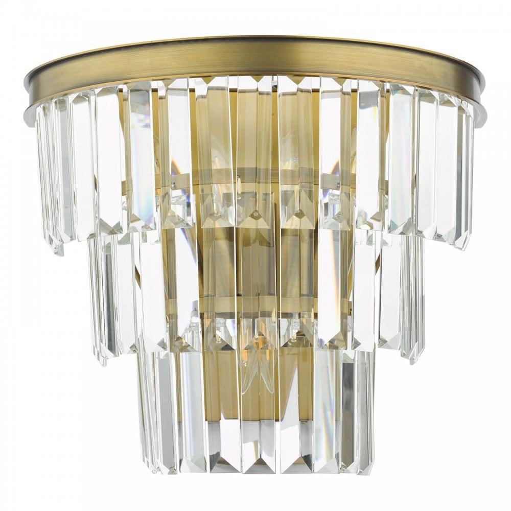 Rhapsody 3 Light Crystal & Bronze Wall Fitting