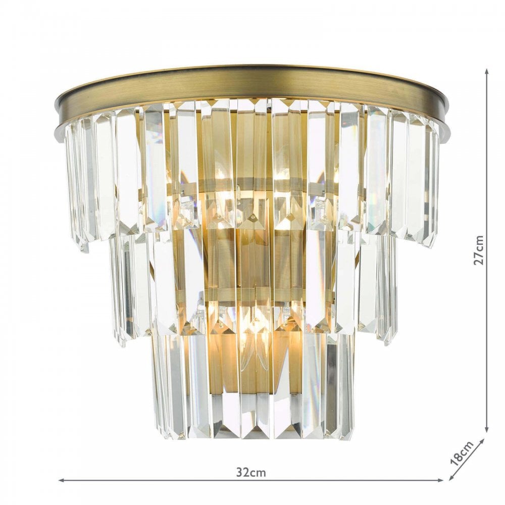 Rhapsody 3 Light Crystal & Bronze Wall Fitting
