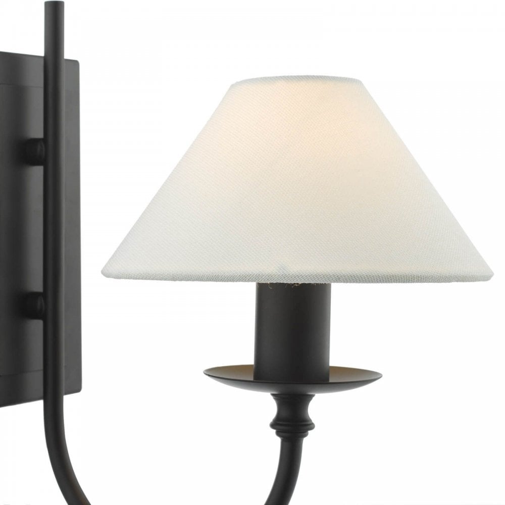 Sivan Matt Black Wall Light C/W Shade