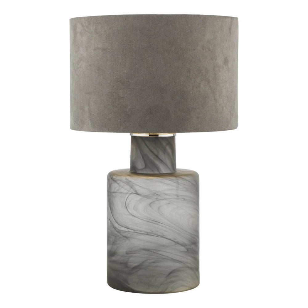 Wanda Smoked Glass Table Lamp C/W Shade