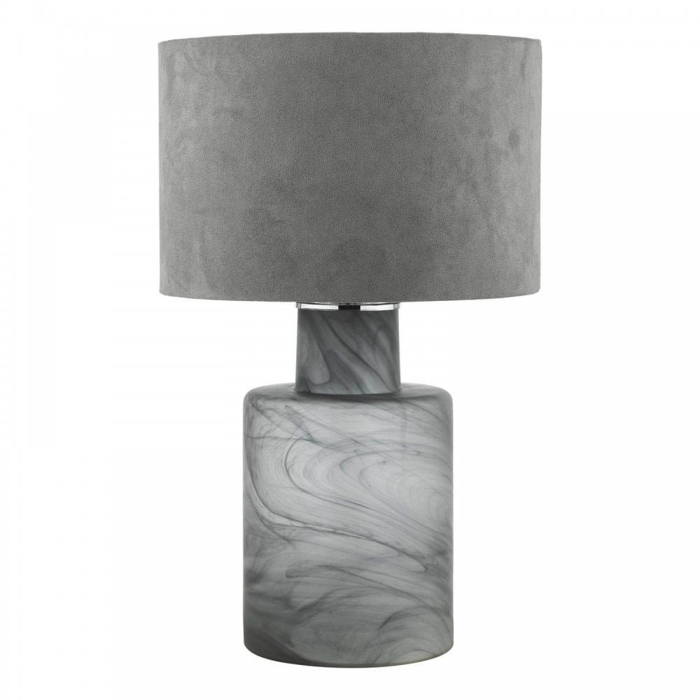 Wanda Smoked Glass Table Lamp C/W Shade
