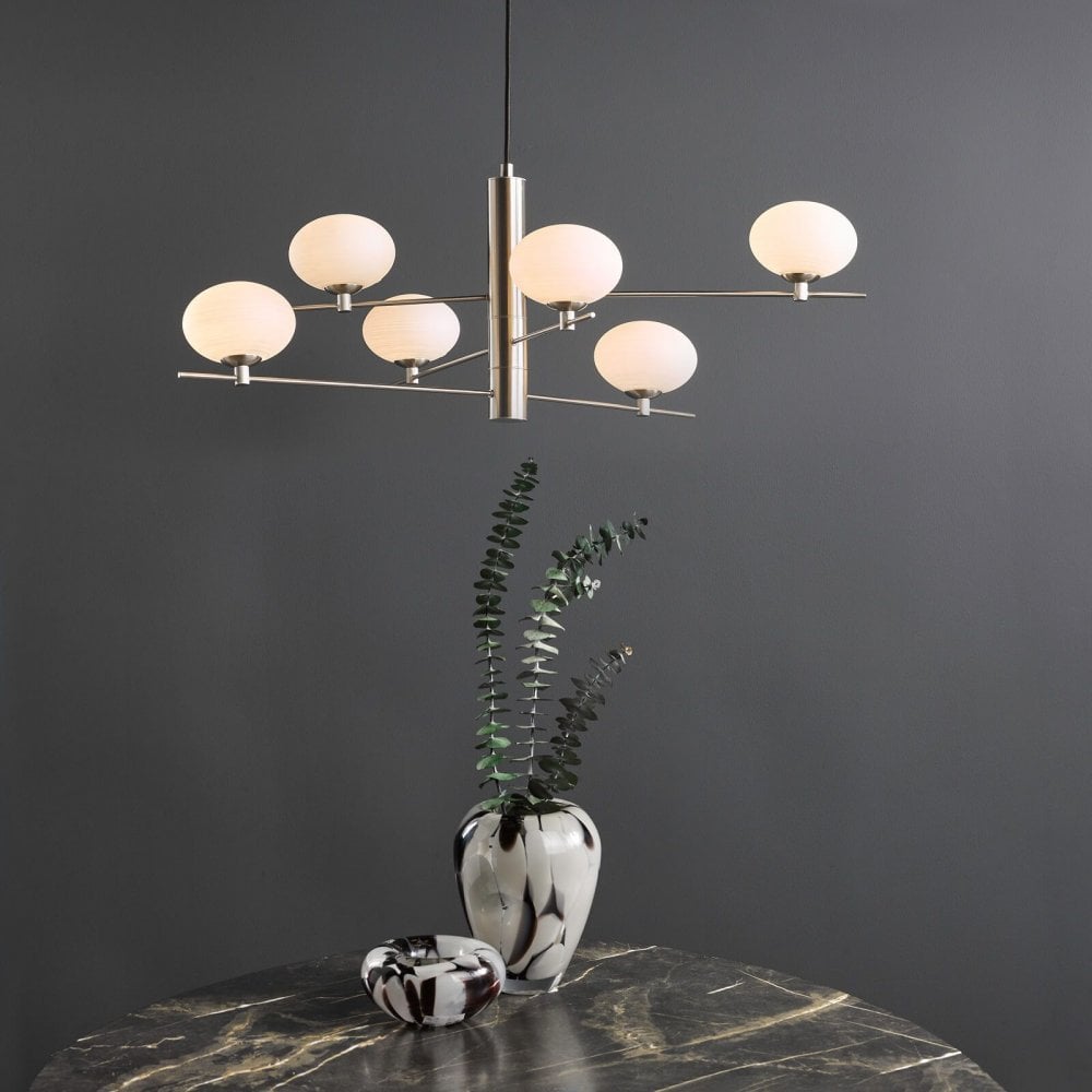Jasper 6 Light Satin Nickel Pendant