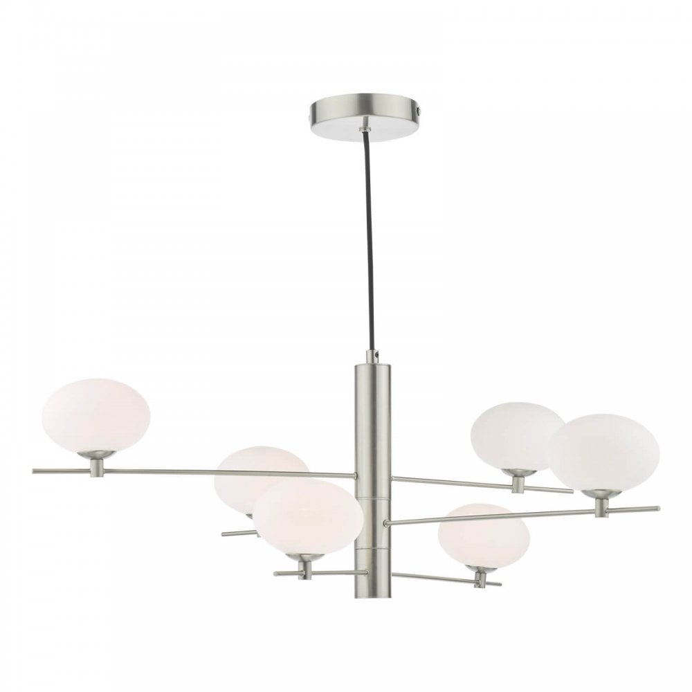 Jasper 6 Light Satin Nickel Pendant