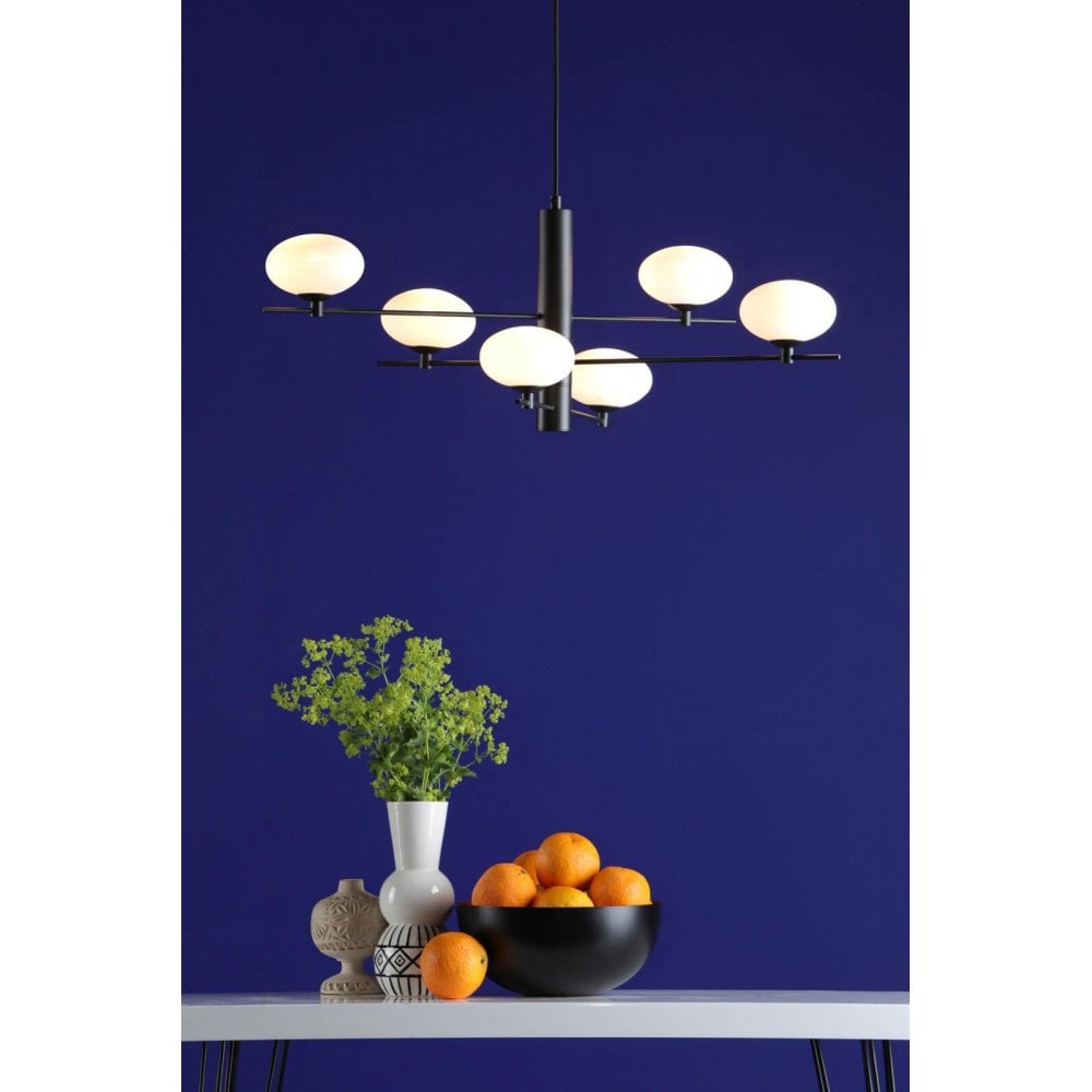 Jasper 6 Light Matt Black Pendant