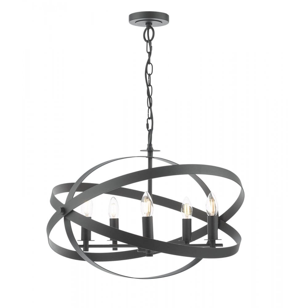 Nitya 5 Light Matt Black Pendant