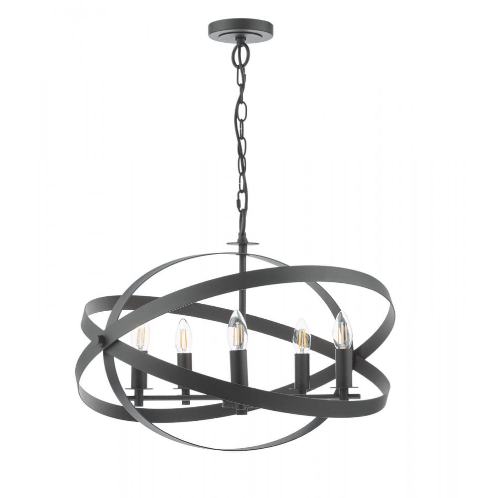 Nitya 5 Light Matt Black Pendant