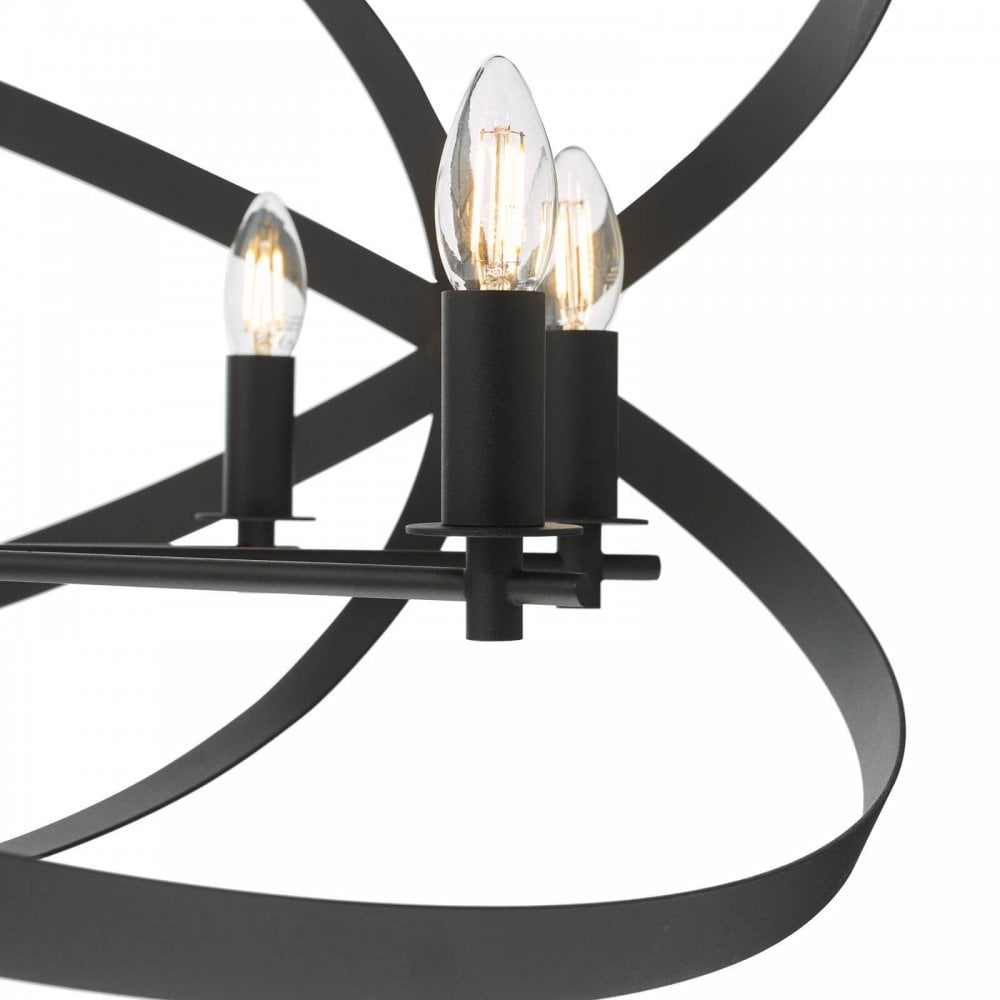 Nitya 8 Light Matt Black Pendant