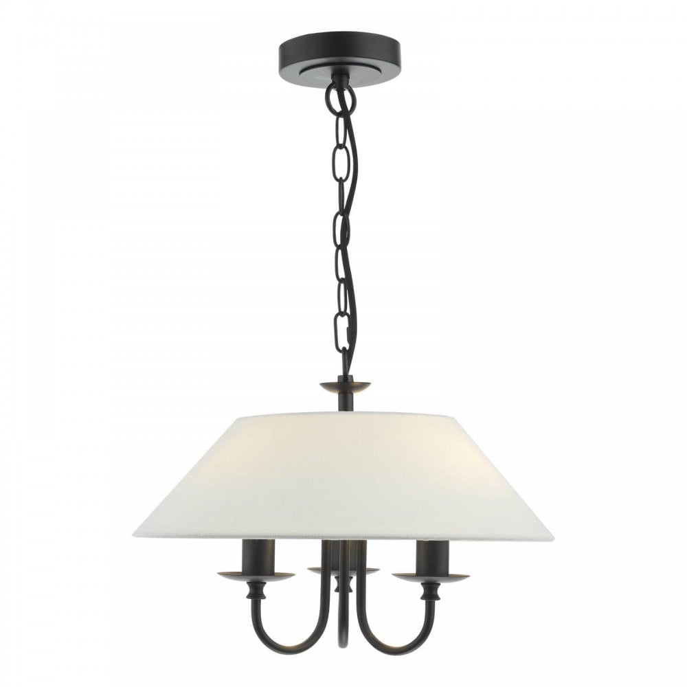 Sivan 3 Light Matt Black Pendant C/W Shade