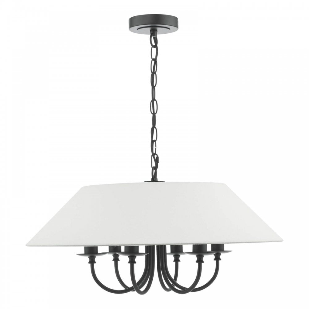 Sivan 6 Light Matt Black Pendant C/W Shade