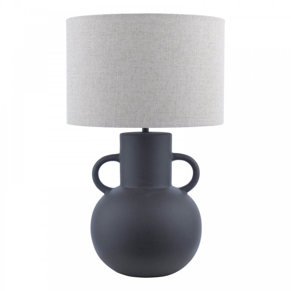 Urn Black Ceramic Table Lamp C/W Shade