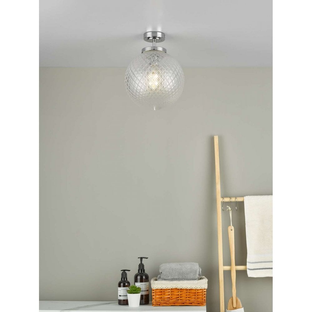Wayne Bathroom Semi Flush Fitting in Polished Chrome