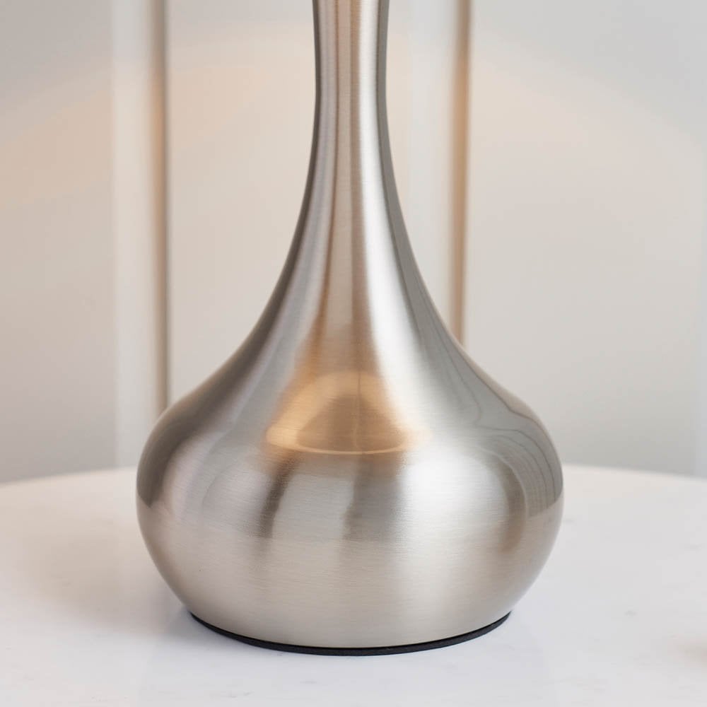 Piccadilly Touch Table Lamp in Nickel C/W Shade