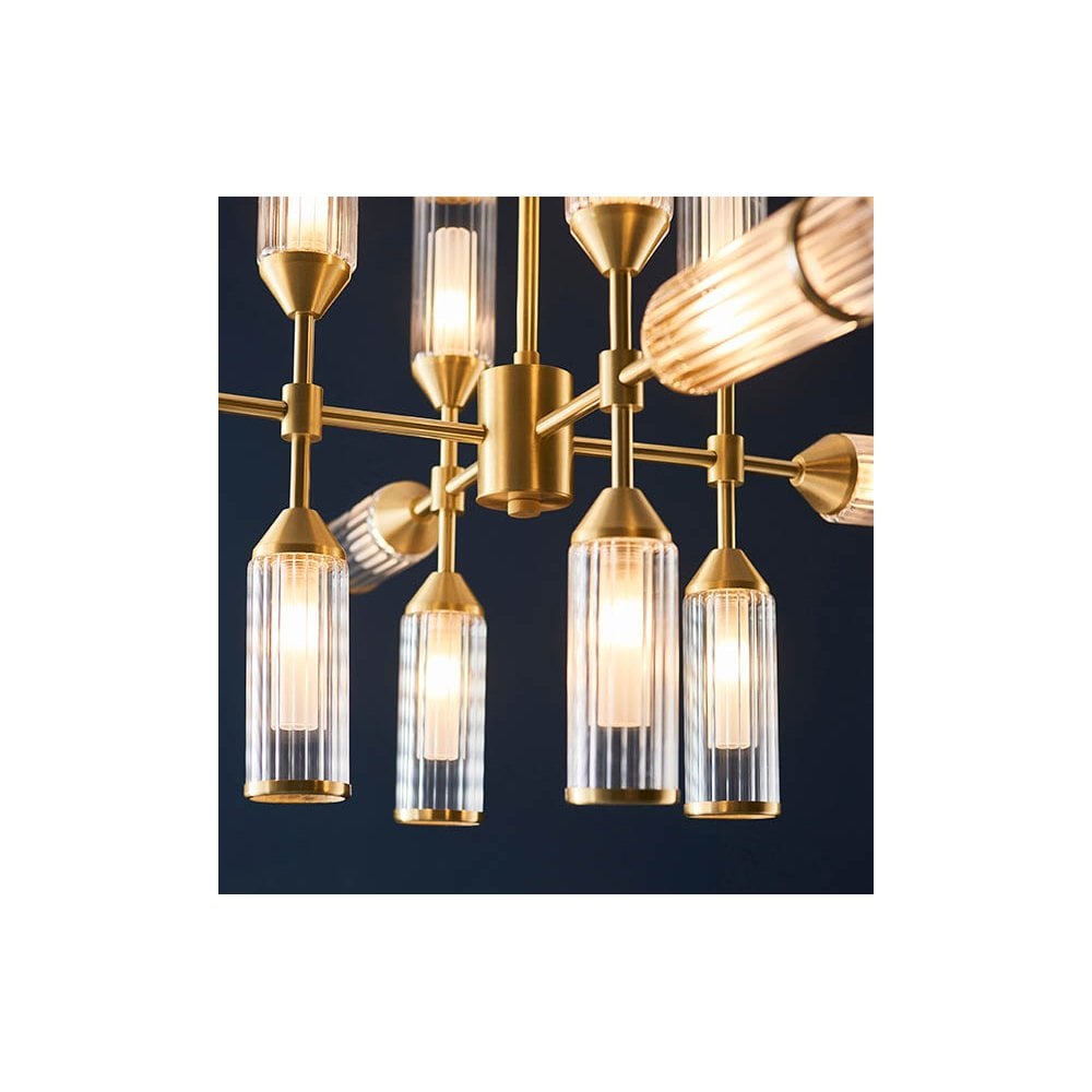 Sally 12 Light Ceiling Pendant in Satin Brass