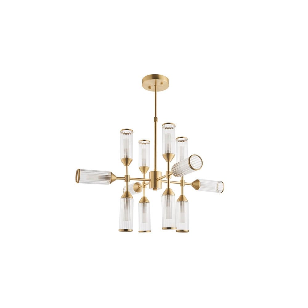 Sally 12 Light Ceiling Pendant in Satin Brass