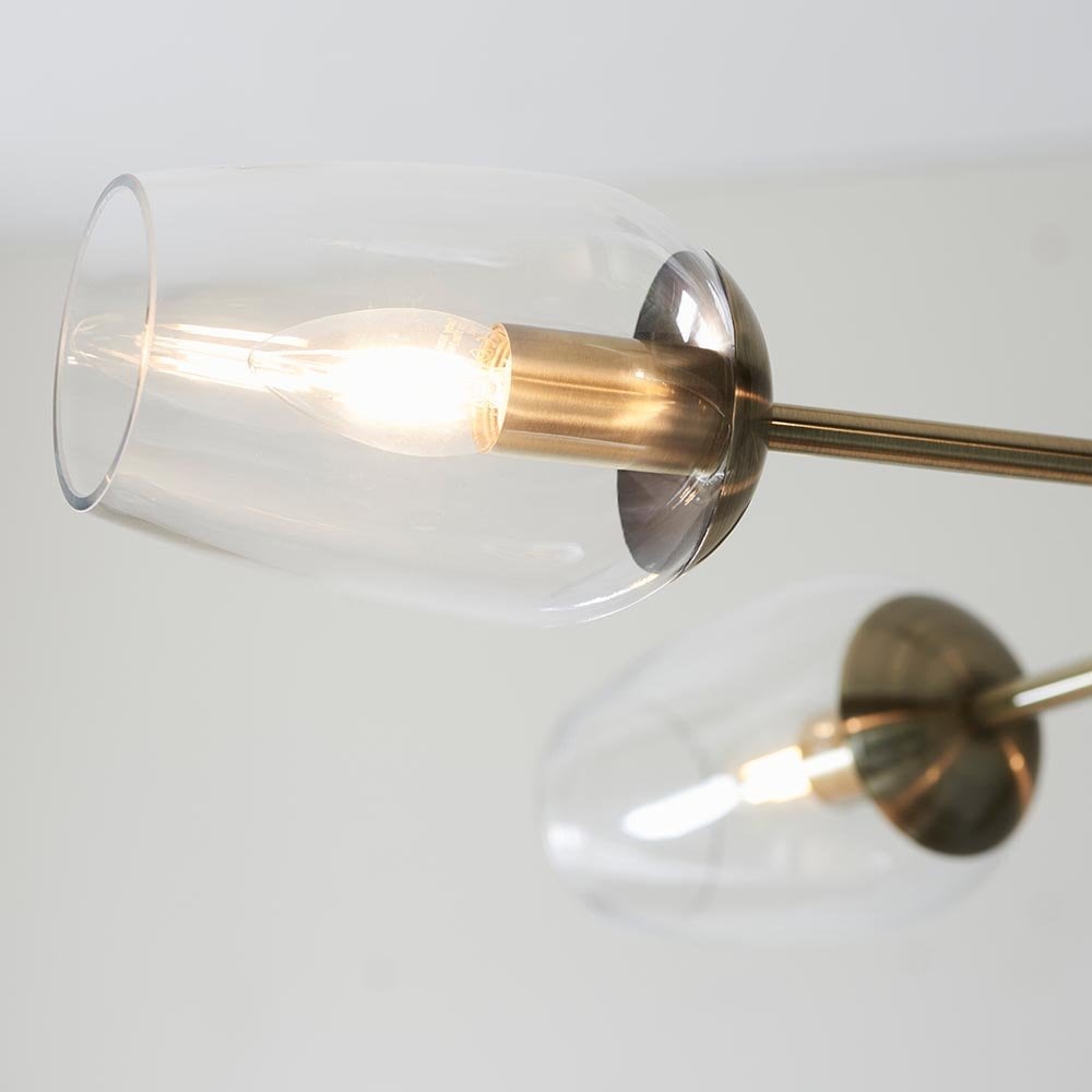 Maeve 6 Light Pendant with Adjustable Stem in Antique Brass