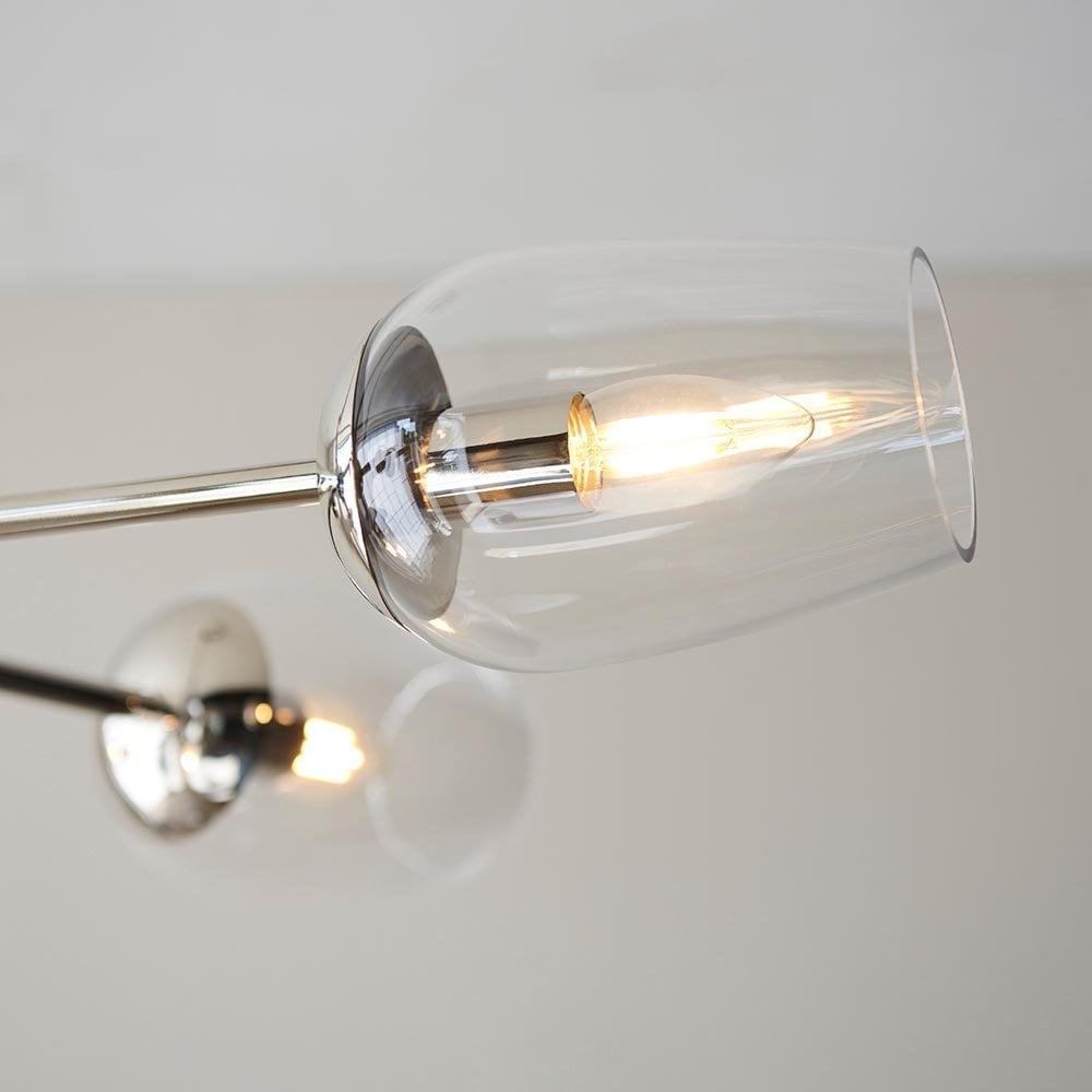 Maeve 6 Light Pendant with Adjustable Stem in Bright Nickel