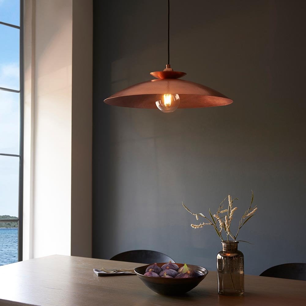 A Craft Hammered Pendant in Copper Finish