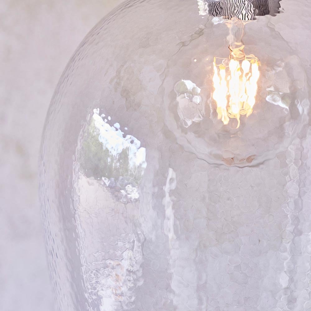 Molly Large Clear Hammered Glass Pendant