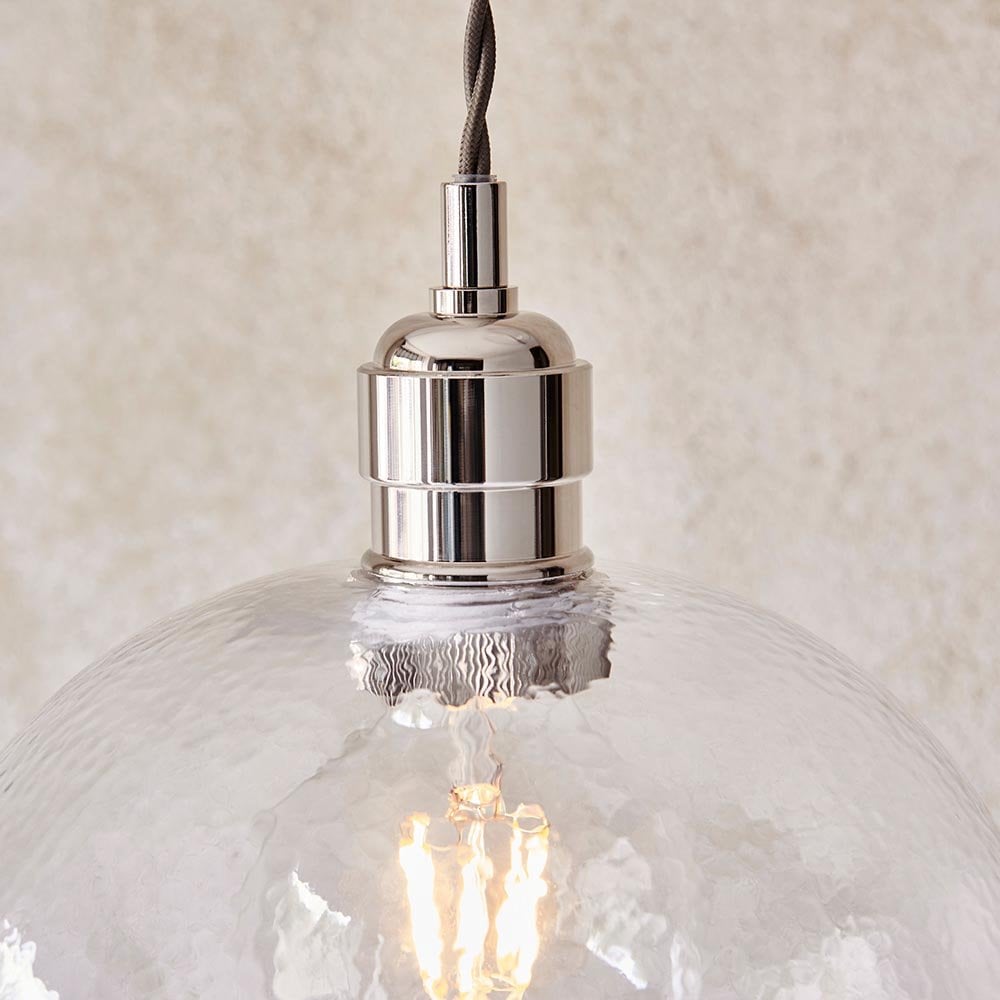 Molly Large Clear Hammered Glass Pendant